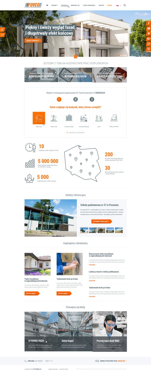 Zrzut ekranu prezentujący stronę główną serwisu Foveo-Tech